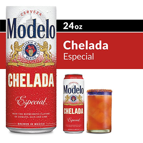 Modelo Chelada Especial Mexican Import Flavored Beer 3.5% ABV Can - 24 Fl.  Oz. - Vons